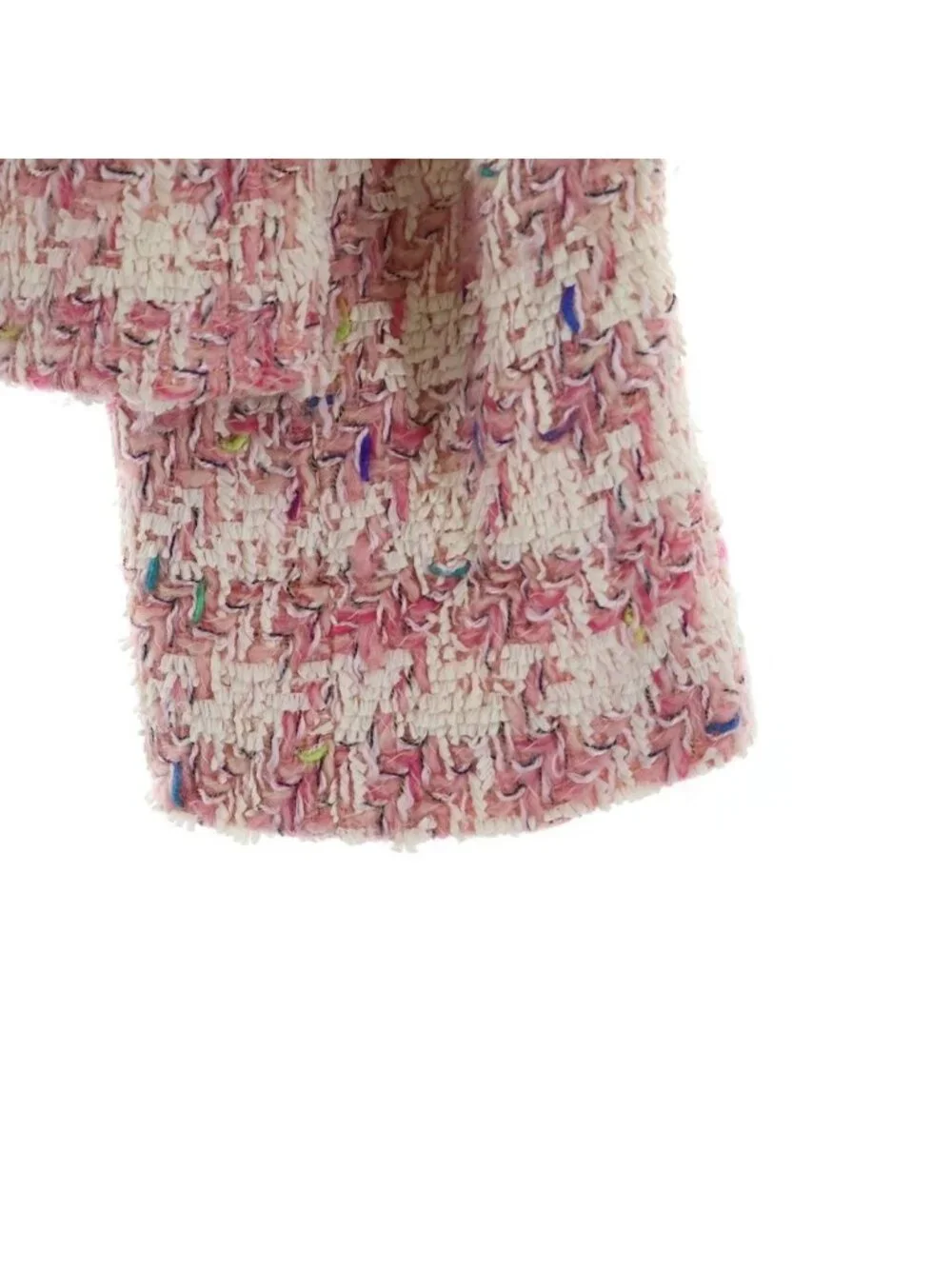 Chanel 93c Coco Button Fancy Tweed Jacket Pink 42